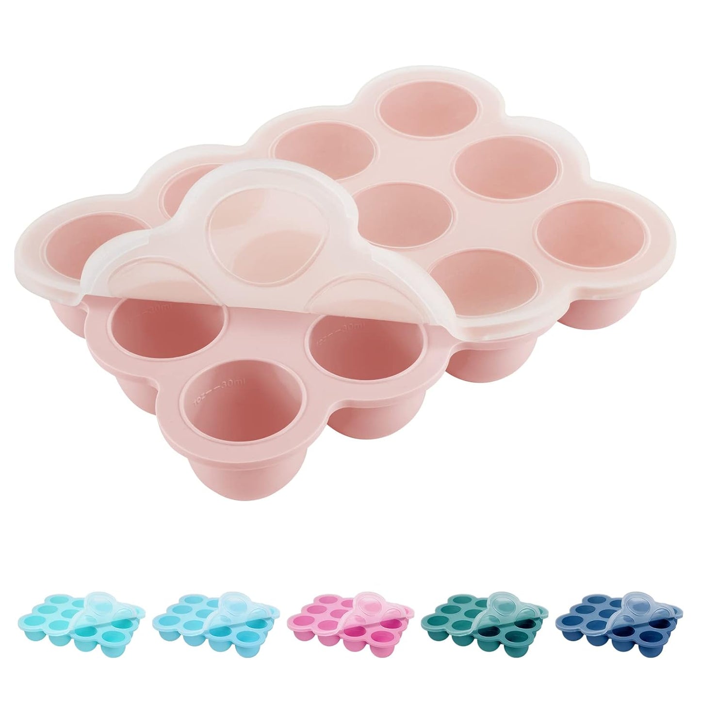 Baby Food Storage Container - 12 x 1.5oz Silicone Baby Food Freezer Tray with Silicone Lid, Perfect