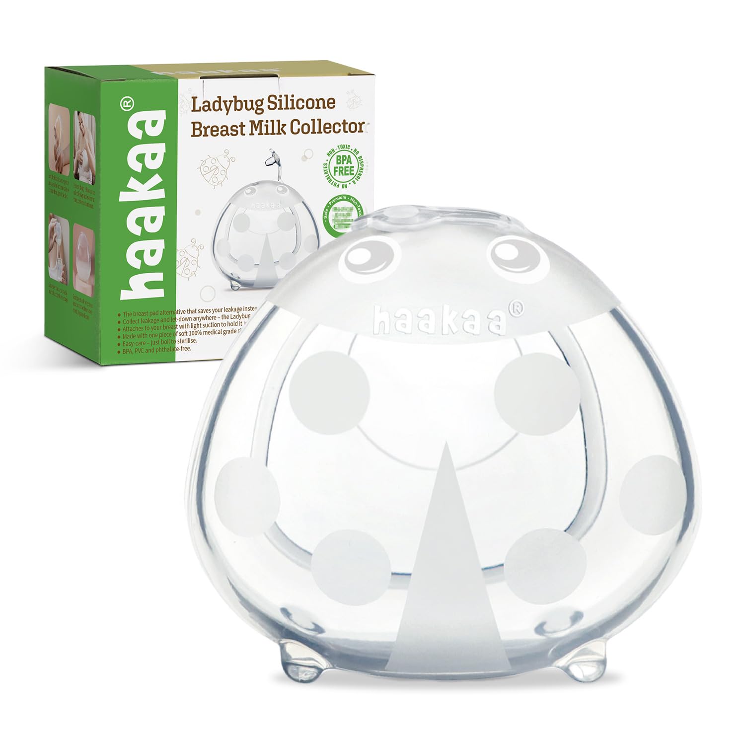 haakaa Ladybug Milk Collector Breast Milk Saver Breast Shell for Breastfeeding, Collect Breastmilk