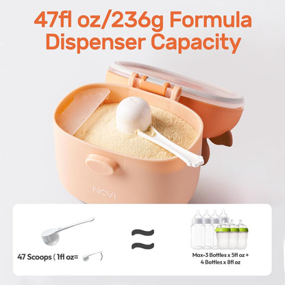 NCVI Baby Formula Dispenser On The Go, Formula Container To Go, Formula Holder for Travel, Outdoor