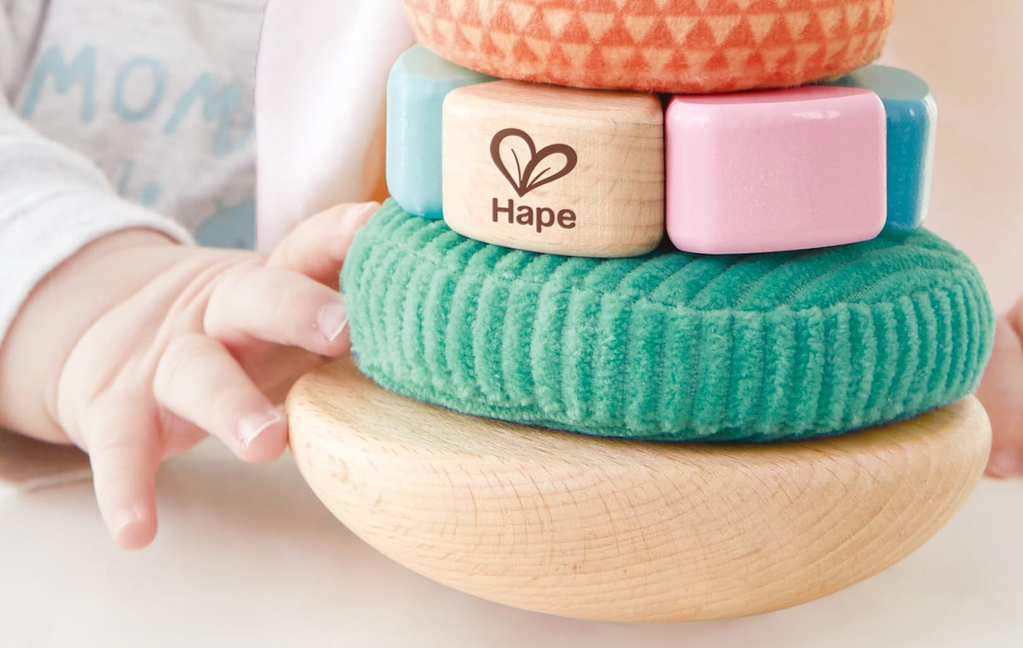 Hape Bunny Stacker|Wooden Stacking Rings|Wobble Learning Tower Developmental Toy, for Babies 10