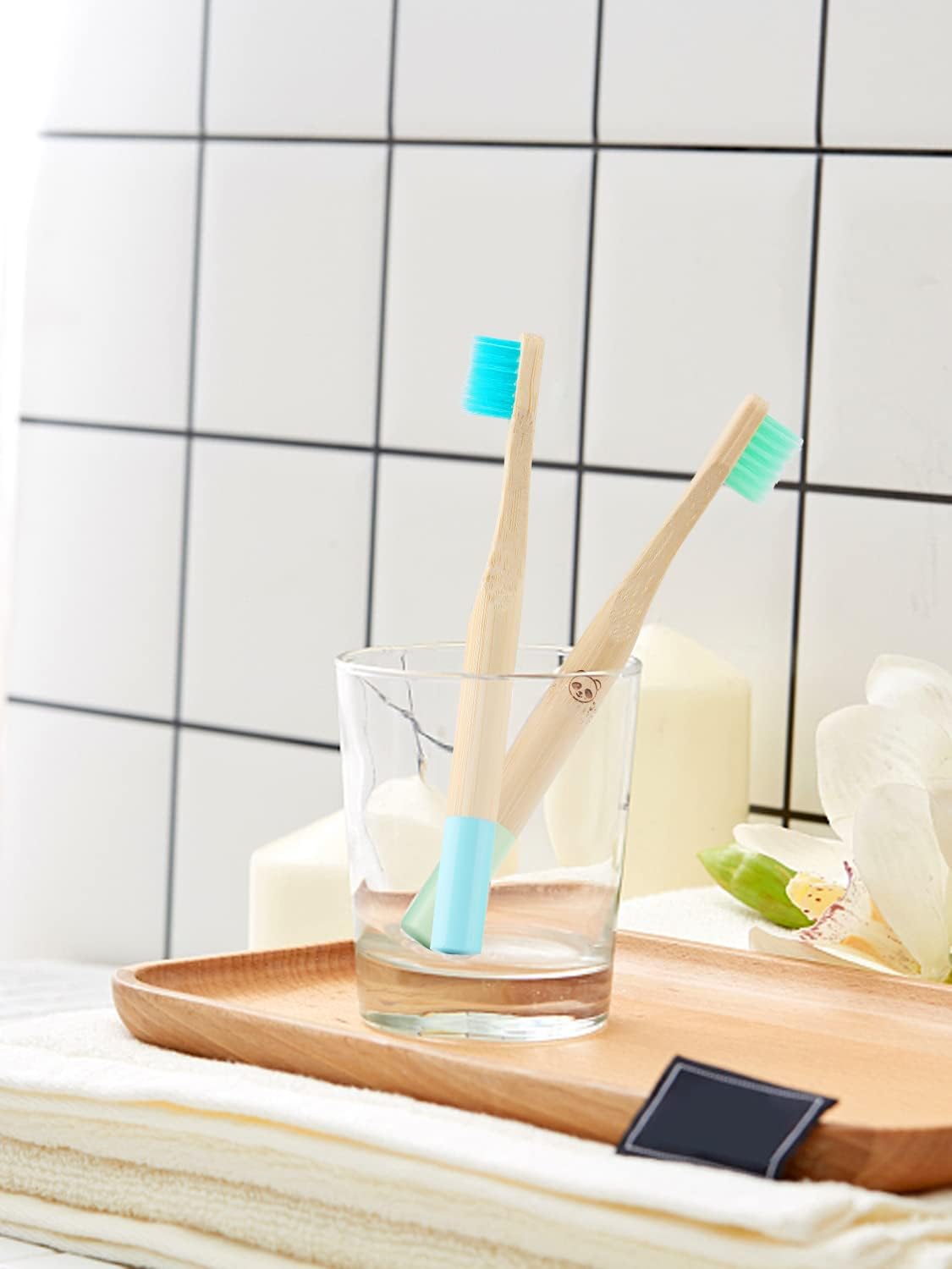 Bamboo Kids Toothbrushes (6 Pack) - Soft Bristle Organic Compostable BPA Free Toothbrush for Kids