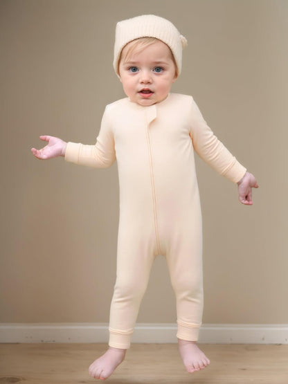 Aablexema Baby Footless Pajamas Zipper with Mitten, Rayon from Bamboo, Infant Long Sleeve Romper Pjs