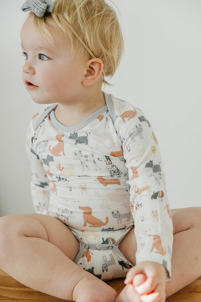 Copper Pearl Long Sleeve Bodysuit Baby: Ultra Soft Baby for Newborns, Boys, and Girls - Stylish, Comfortable, Overlap Shoulders, Premium Knit Fabric - 3-6 Months, Rufus