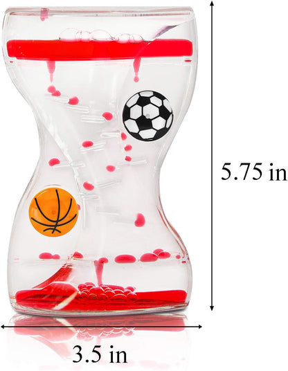 Super Z Outlet Colorful Liquid Motion Bubbler Desk Sensory Toy Timer Floating Zig Zag Rotating Circles for Play, Fidgeting, Captivating Distraction(Sports)