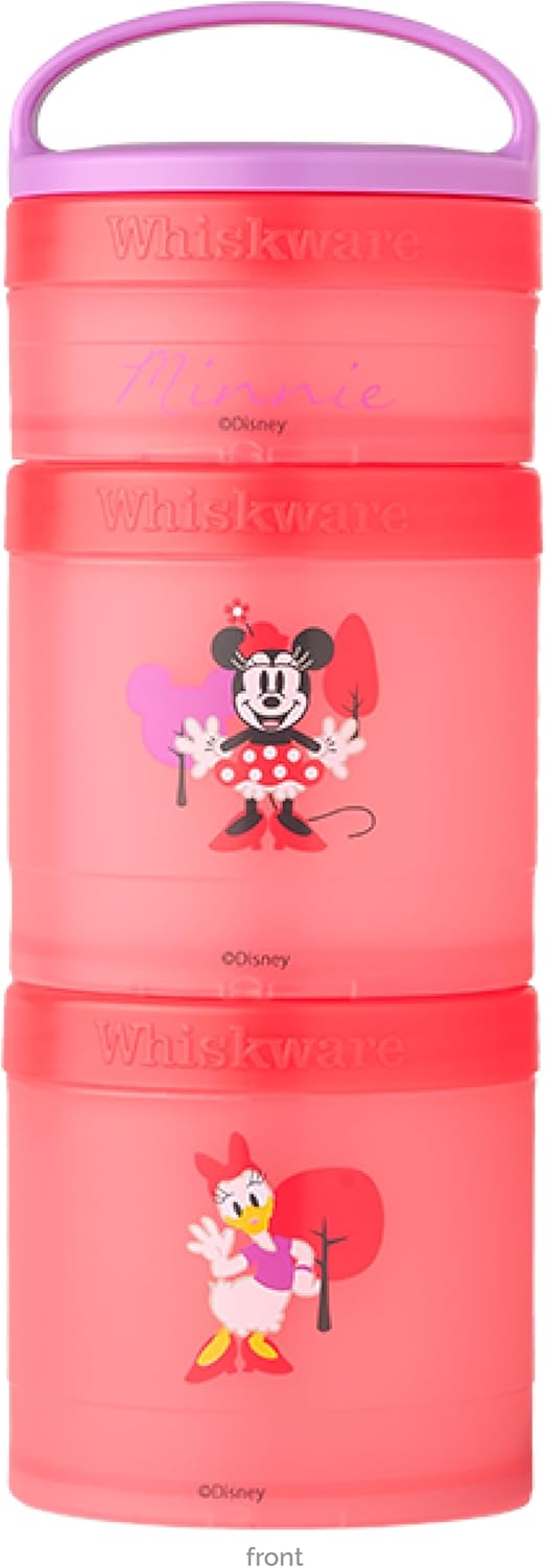 Whiskware Disney Stackable Snack Containers for Kids and Toddlers, 3 Stackable Snack Cups for