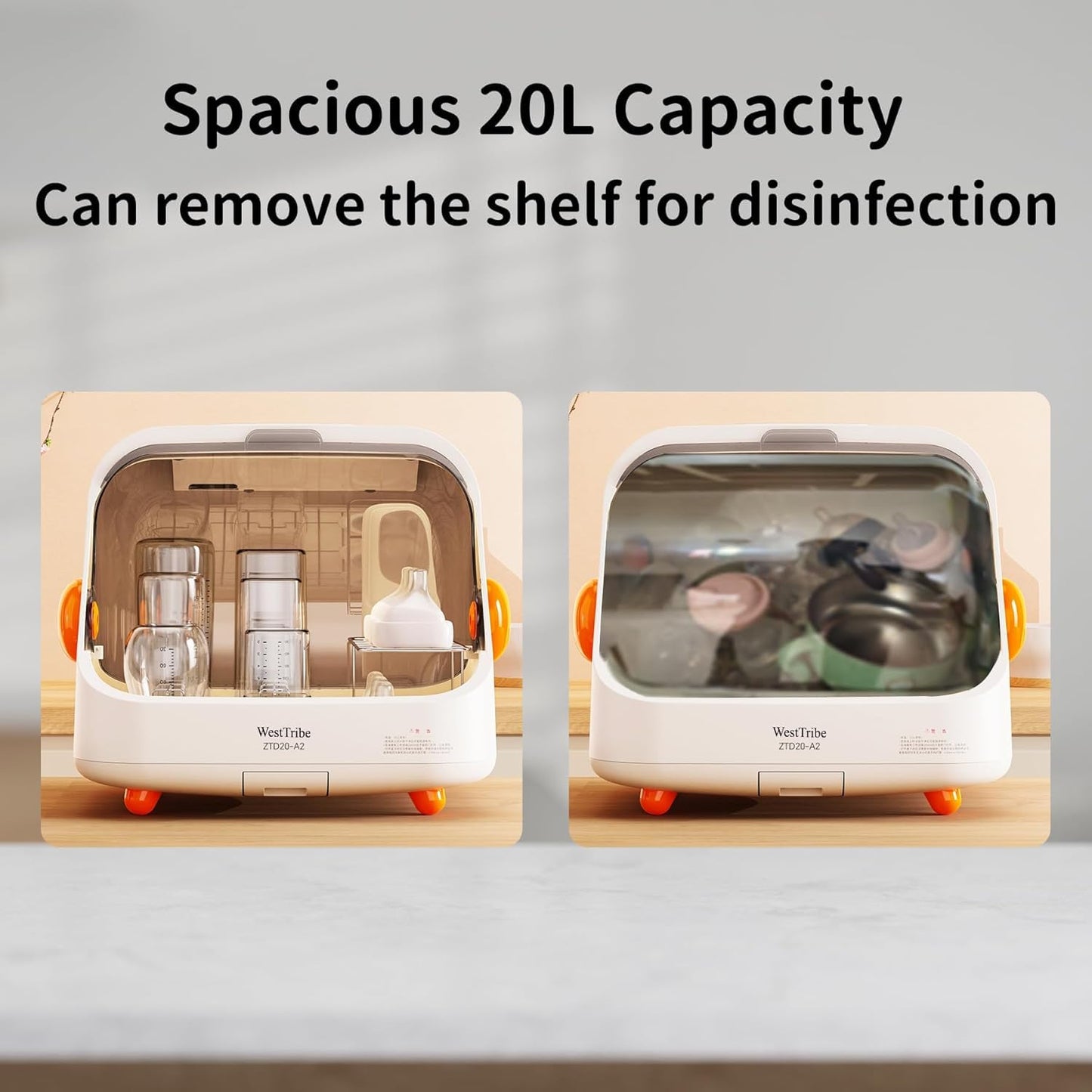 Baby Bottle Sterilizer and Dryer – UV Sterilizer 20L Large Capacity, Hot Air Drying, UV Sanitizer