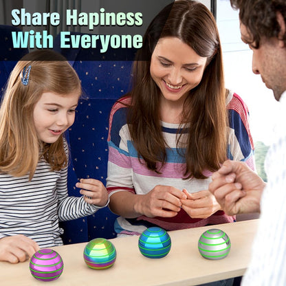 Luminous Desk Spinning Toys for Kids Adults, Metal Optical Illusion Fidget Spinner, Glow in The Dark Kinetic Sterss Ball, Stress Relief ADHD Gifts for Office Classroom Boys Girls Boyfriend