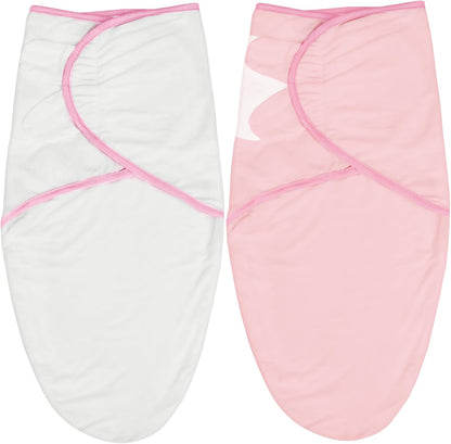 Biloban Baby Swaddles 0-3 Months for Girls, Cotton Swaddle Blanket, Newborn Essentials, Pink &