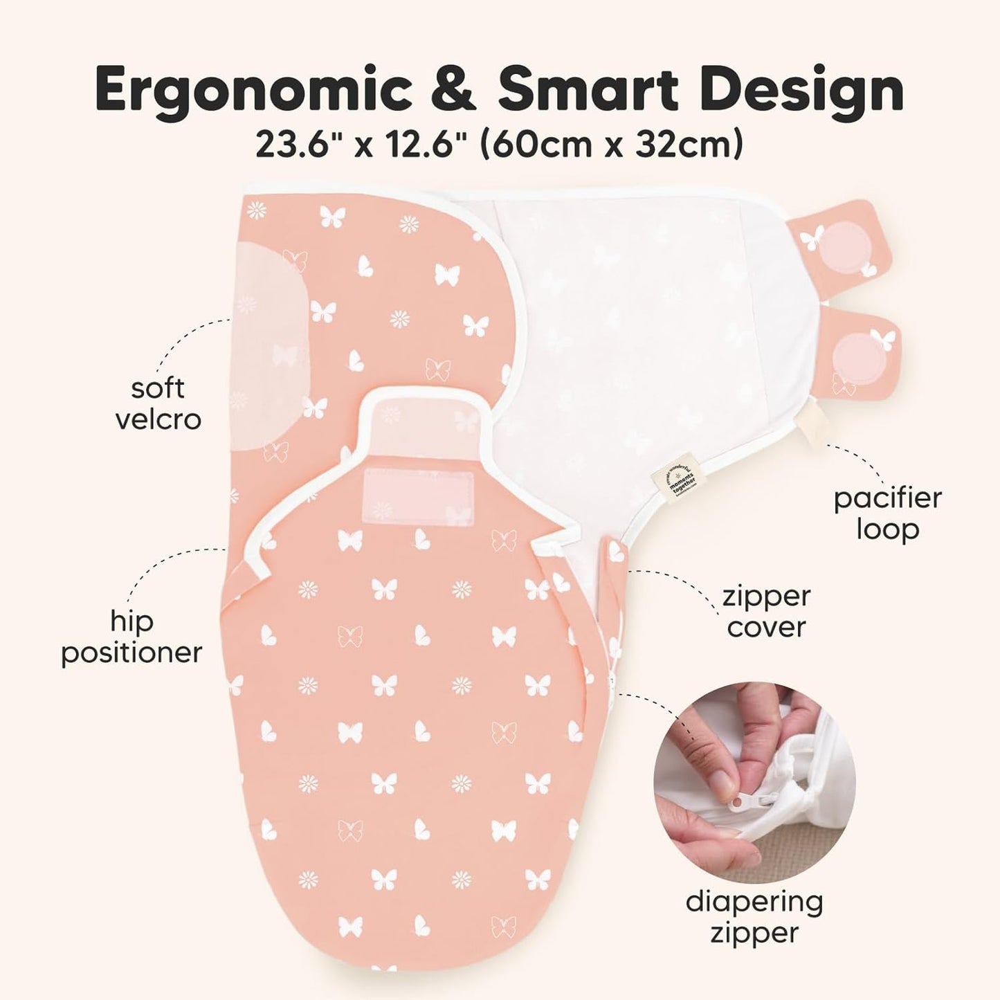 Baby Swaddle Sleep Sacks with Zipper - 3-Pack Swaddles for Newborns 3-6 Months, Infant, Baby Girls