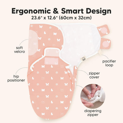 Baby Swaddle Sleep Sacks with Zipper - 3-Pack Swaddles for Newborns 3-6 Months, Infant, Baby Girls