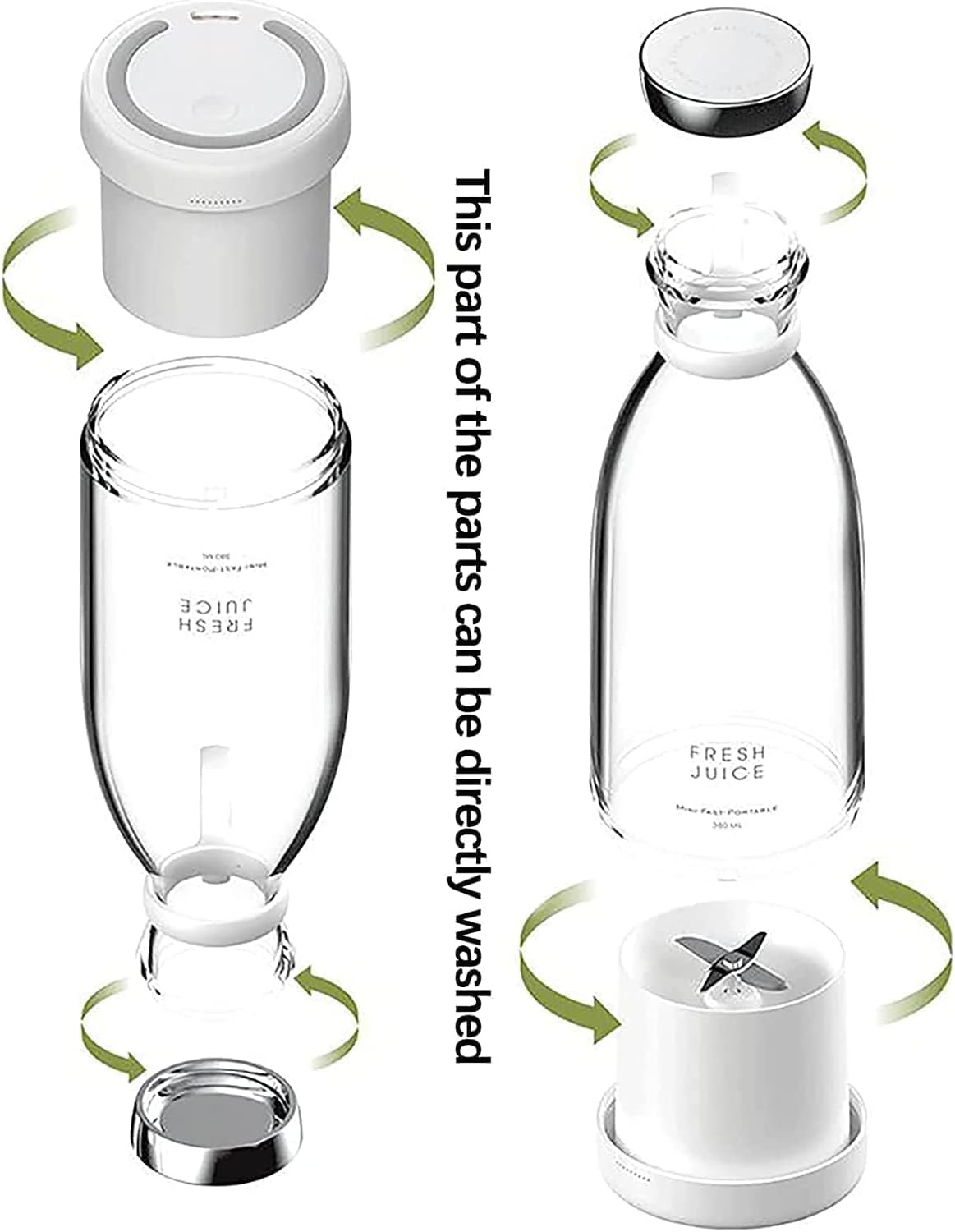 OTPEIR Portable Blender for Shakes and Smoothies with 11.83 Oz Travel Cup and Lid,Durable Stainless