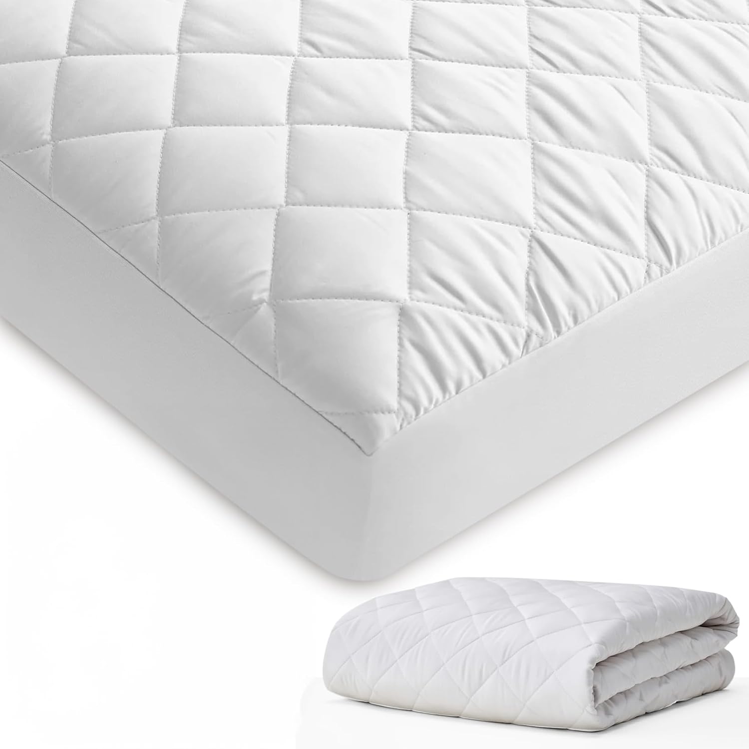 Generic GOTS Certified Organic Cotton Waterproof Crib Mattress Protector, 52”L x 28”W x 9”H, Cream