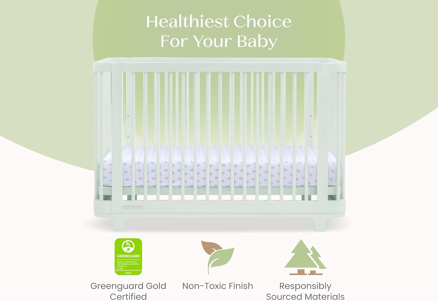 Delta Children Nest Crib and Dresser Nursery Furniture – 4-in-1 Convertible Crib | Forever 6 Drawer