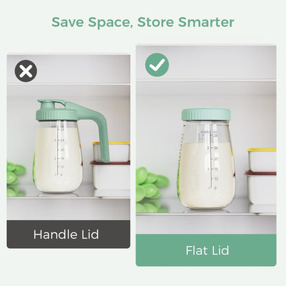 Momcozy Glass Breast Milk Pitcher Lid, Leak Proof with Thickened Silicone Seal, Easy-Open Design