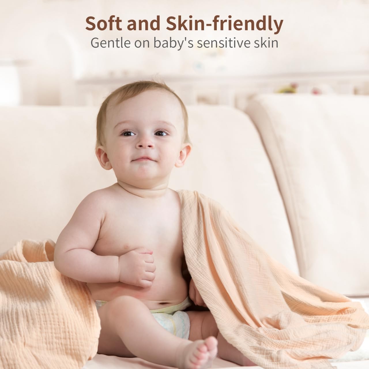 Muslin Swaddle Blankets for Newborn, 2 Pack Breathable Soft Receiving Blanket, Large 41 x 41 inches