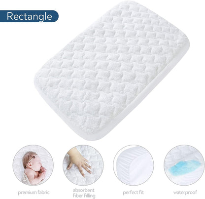 Bassinet Mattress Pad Cover 32" x 18"- Fit for Arms Reach Clear-Vue,Cambria, RONBEI, Chicco LullaGo Primo/Nest Bassinet, Cotton Terry Surface, Quilted