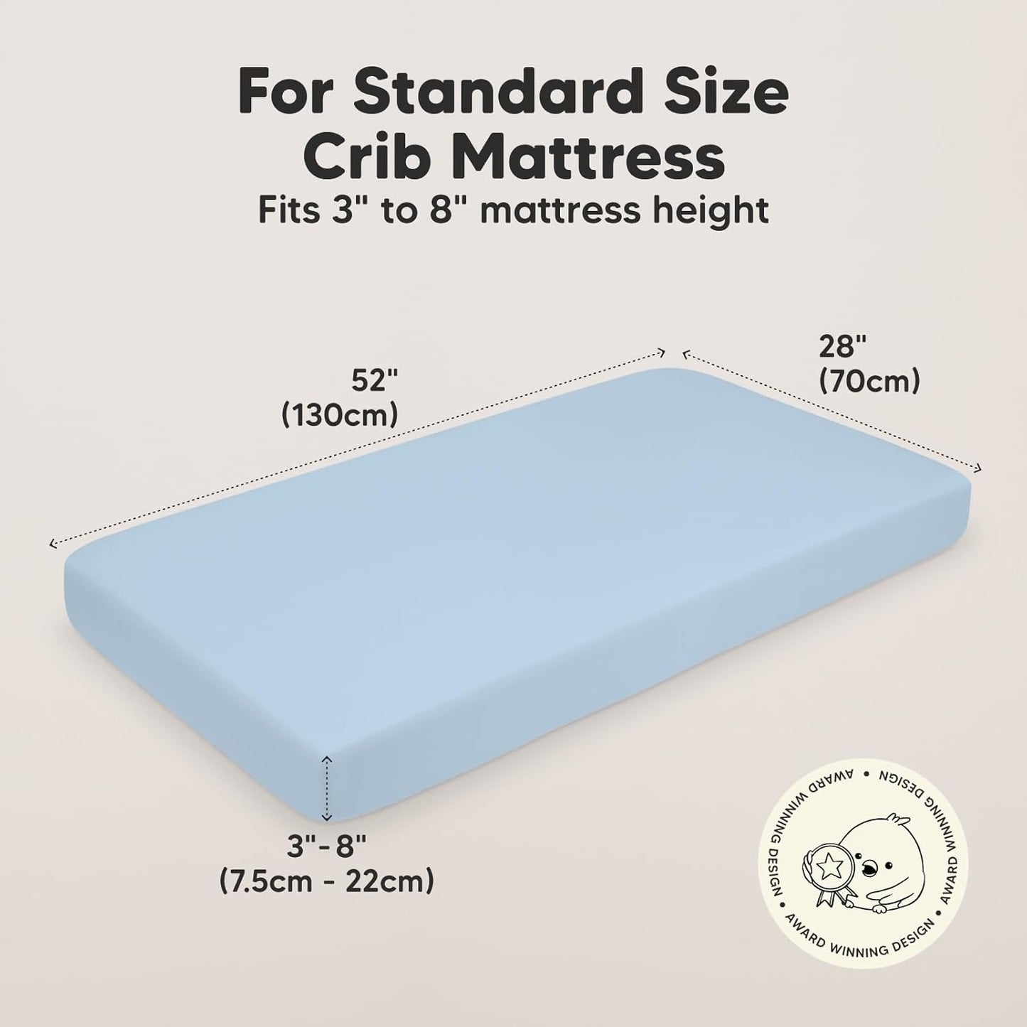 KeaBabies 2-Pack Organic Crib Sheets for Boys, Girls - 52x28 Fitted Crib Mattress Sheet Neutral