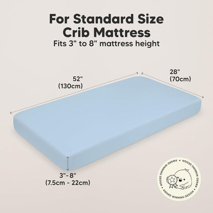 KeaBabies 2-Pack Organic Crib Sheets for Boys, Girls - 52x28 Fitted Crib Mattress Sheet Neutral