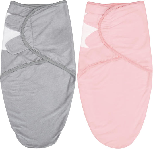 Biloban Baby Swaddles 0-3 Months for Girls, Cotton Swaddle Blanket, Newborn Essentials, Grey &