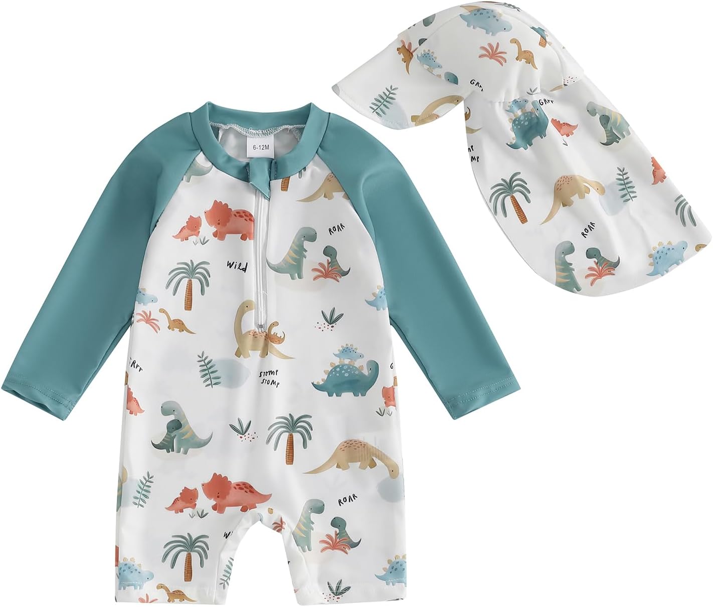 Hnyenmcko Baby/Toddler Boy Rash Guard Swimsuit Long Sleeve One Piece Zipper Swimwear Sunsuit Infant Bathing Suit Beachwear