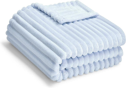 Soft Fleece Baby Blanket Ultra Cozy Blue Baby Blankets for Boys Warm and Lightweight Infant Toddler