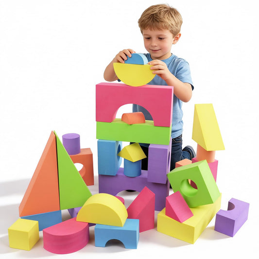Bingyouth Large Building Foam Blocks for Toddlers, EVA Stacking Foam Building Blocks Toy Set