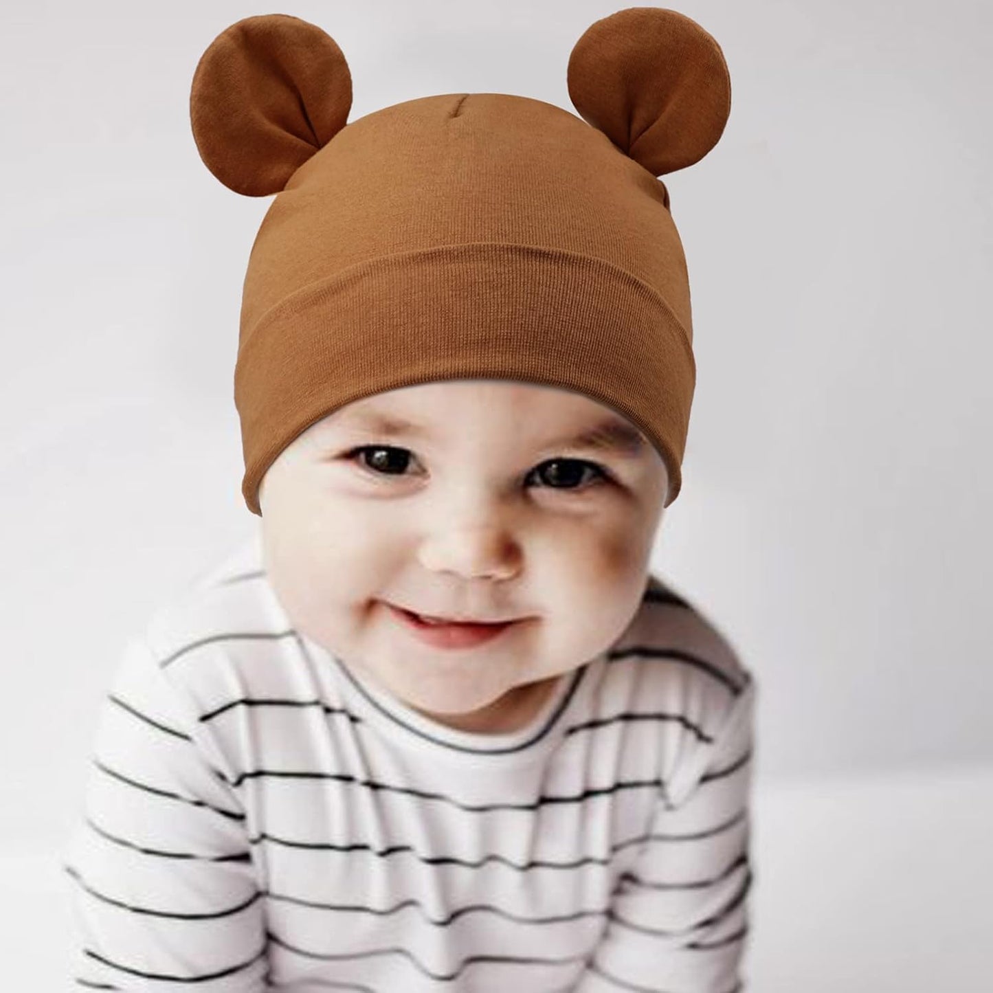 DRESHOW BQUBO 4 Pieces Baby Beanie Newborn Toddler Soft Cute Knit Hat Hospital Hats for Baby Boys Infant Cap Beanies