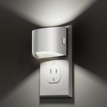 L LOHAS LED Night Lights Plug into Wall, Dimmable Night Light with 3 Level Brightness, 5000K Daylight White, 2 Pack, White Housing