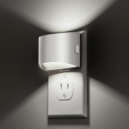 L LOHAS LED Night Lights Plug into Wall, Dimmable Night Light with 3 Level Brightness, 5000K Daylight White, 2 Pack, White Housing