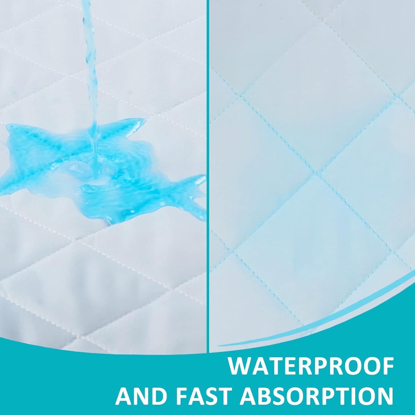 KANECH Washable Waterproof Incontinence Bed Pads - 34"x52"(2Pack) - Heavy Absorbency Reusable