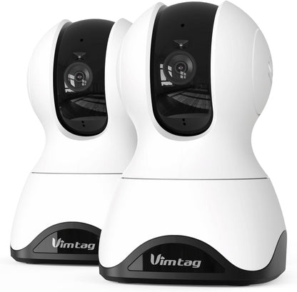 VIMTAG 4K Indoor Cameras for Home Security 2-Pack – Pet, Dog, Cat & Baby Monitor with Phone App, Audio & Speaker, Nanny Cam, 360° View, 5G/2.4G WiFi, Motion Detection, Night Vision, SD/Cloud Storage