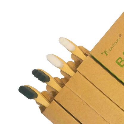 EasyHonor Extra Soft Toothbrush, Natural Bamboo Toothbrush with Micro Fur Ultra Soft 20,000