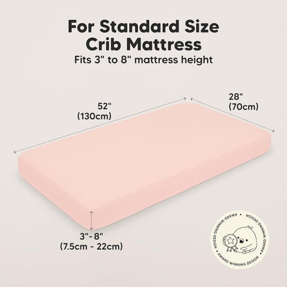KeaBabies 2-Pack Baby Crib Sheets for Boys, Girls - 52x28 Viscose Derived from Bamboo Toddler Bed