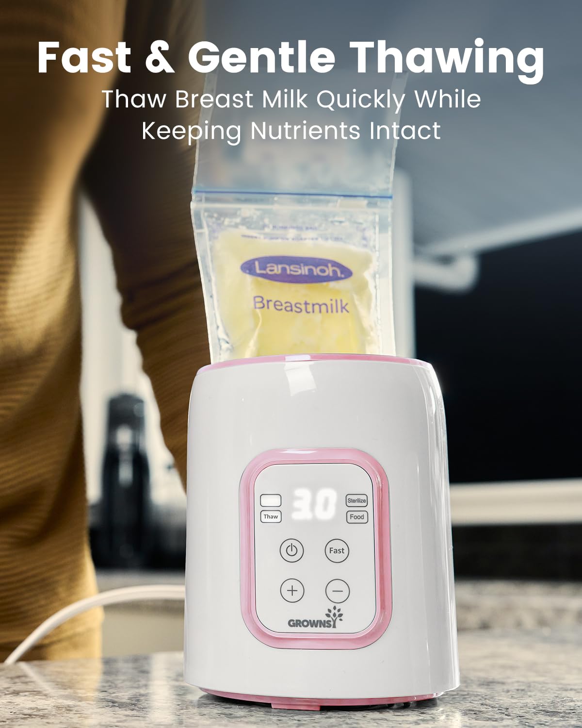 GROWNSY Bottle Warmer, Fast Baby Bottle Warmer for All Bottles, Milk Warmer for Breastmilk or