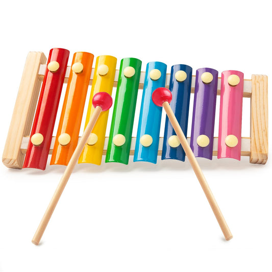 MCPINKY Xylophone for Kids with 2 Mallets, Wooden, Rainbow
