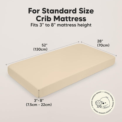 KeaBabies 2-Pack Baby Crib Sheets for Boys, Girls - 52x28 Viscose Derived from Bamboo Toddler Bed