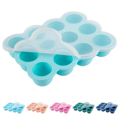 Baby Food Storage Container - 12 x 1.5OZ Freezer Tray With Cover, Food Grade Silicone Container for