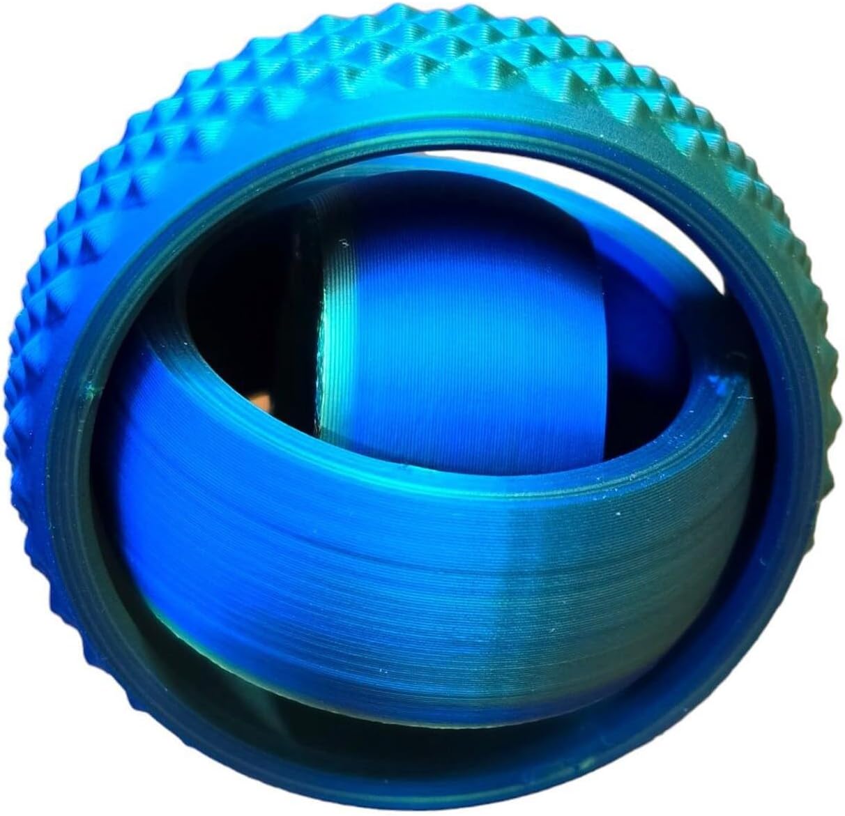 Gyro Spinner - 3D Printed Fidget Toy (Red/Black), Small