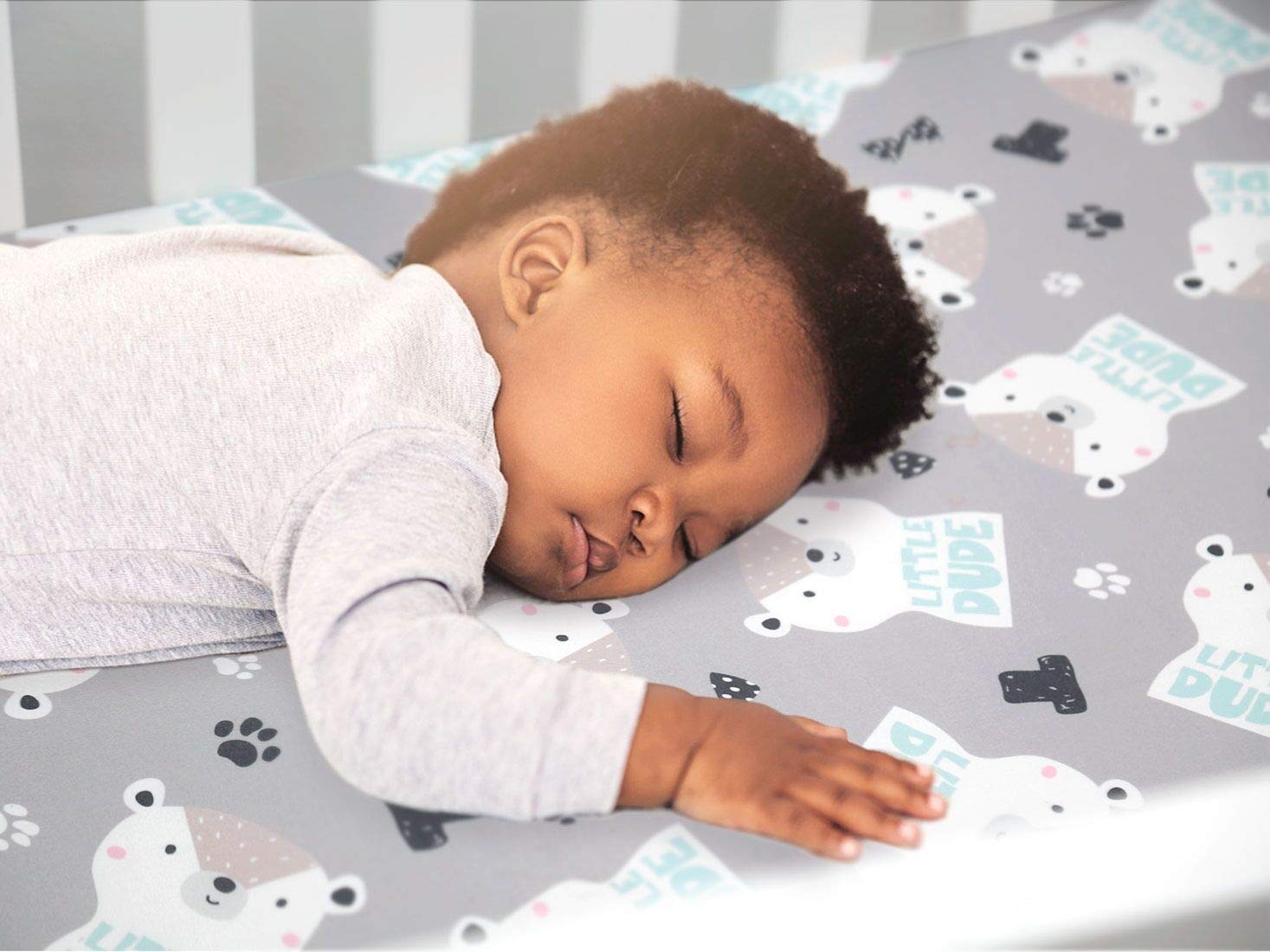 GRSSDER Stretchy Ultra Soft Jersey Knit Fitted Pack n Play Sheets 2 Pack, Playard Sheets for Baby