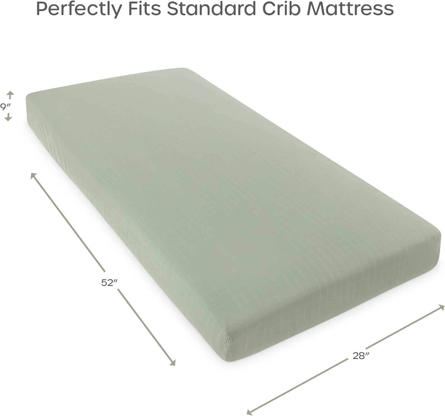 Organic Muslin Fitted Crib Sheet - Organic Crib Sheet for Standard Crib and Toddler Mattresses