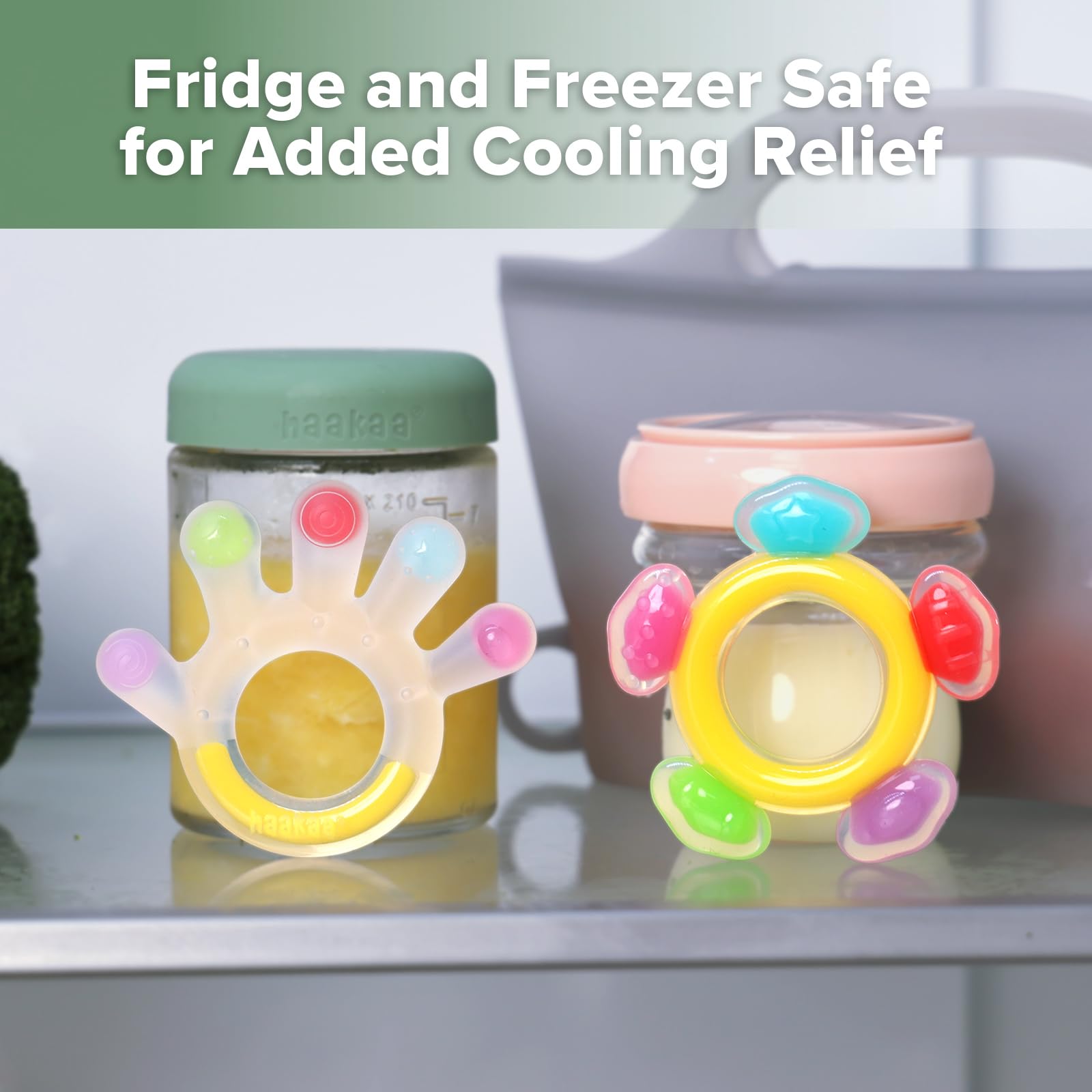 Haakaa Silicone Teether Combo, Baby Freezer Teething Toys, 2 Pack