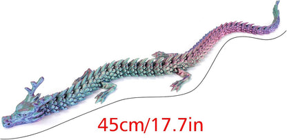 3D Printed Dragon, 17.7 Inch Articulated Dragon, Crystal Dragon, Dragon Fidget Toy, Home Office Decor Executive Desk Toys (Colorful)