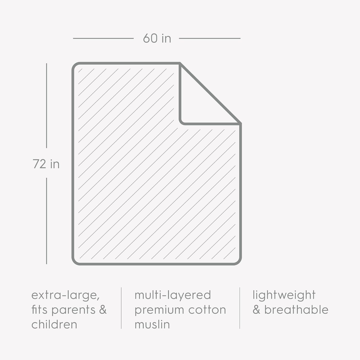 Little Unicorn Premium Quilted Throw | Super Soft, Multi-Layered Muslin XL Blanket| Great for Kids