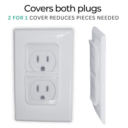 Clear Double Outlet Covers Baby Proofing (10 Pack, 20 Sockets) | Baby Proof Plug Covers for Electrical Outlets | Safe & Secure Baby Safety Products | Childproof Socket Covers Protect Toddlers & Babies