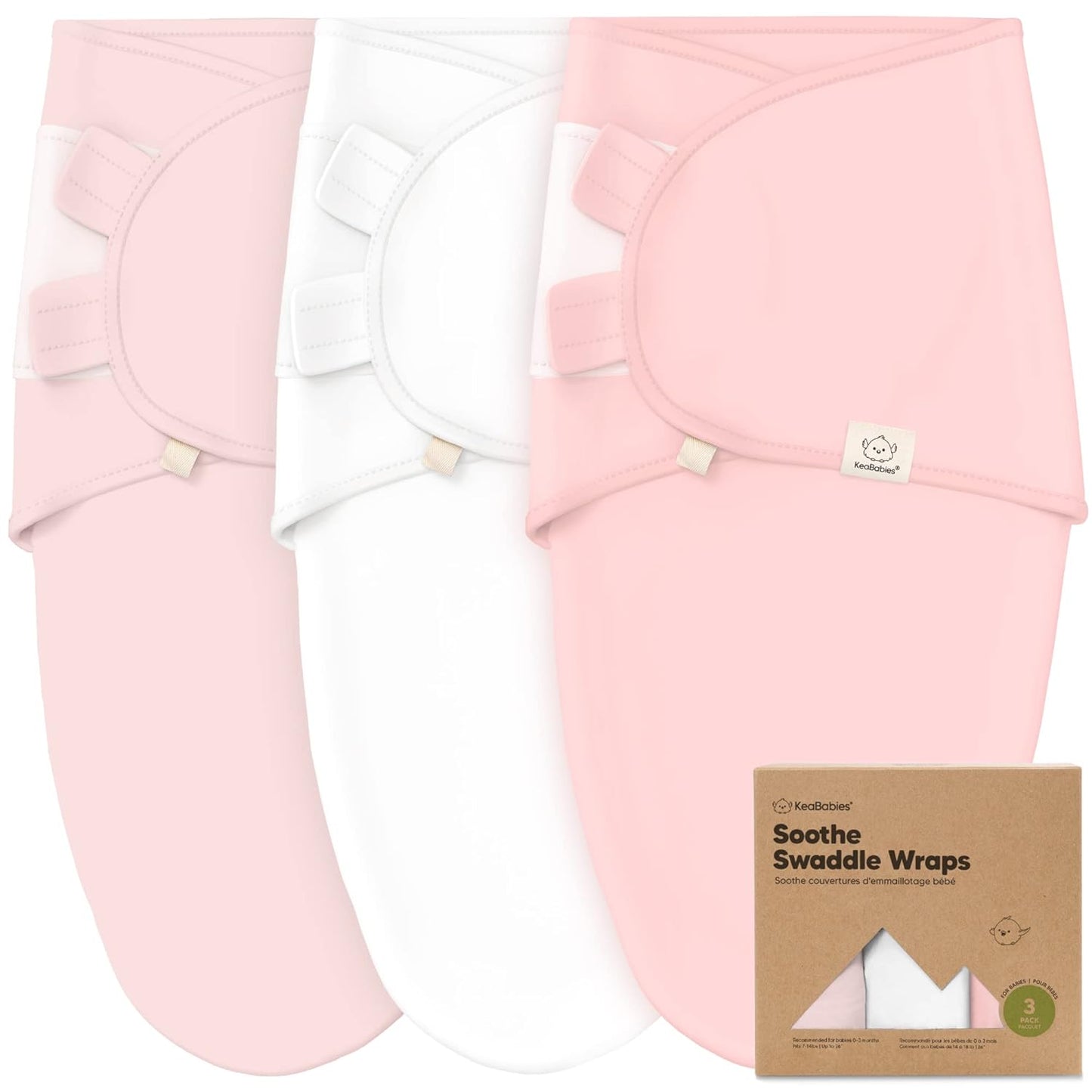 KeaBabies 3-Pack Organic Baby Swaddle Sleep Sacks - Swaddles for Newborns, Infant 0-3 Months, Baby