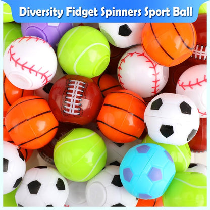 42 Pack Sport Party Favors, Mini Fidget Spinner Sport Ball Toys for Kids Fidget Toys Soccer