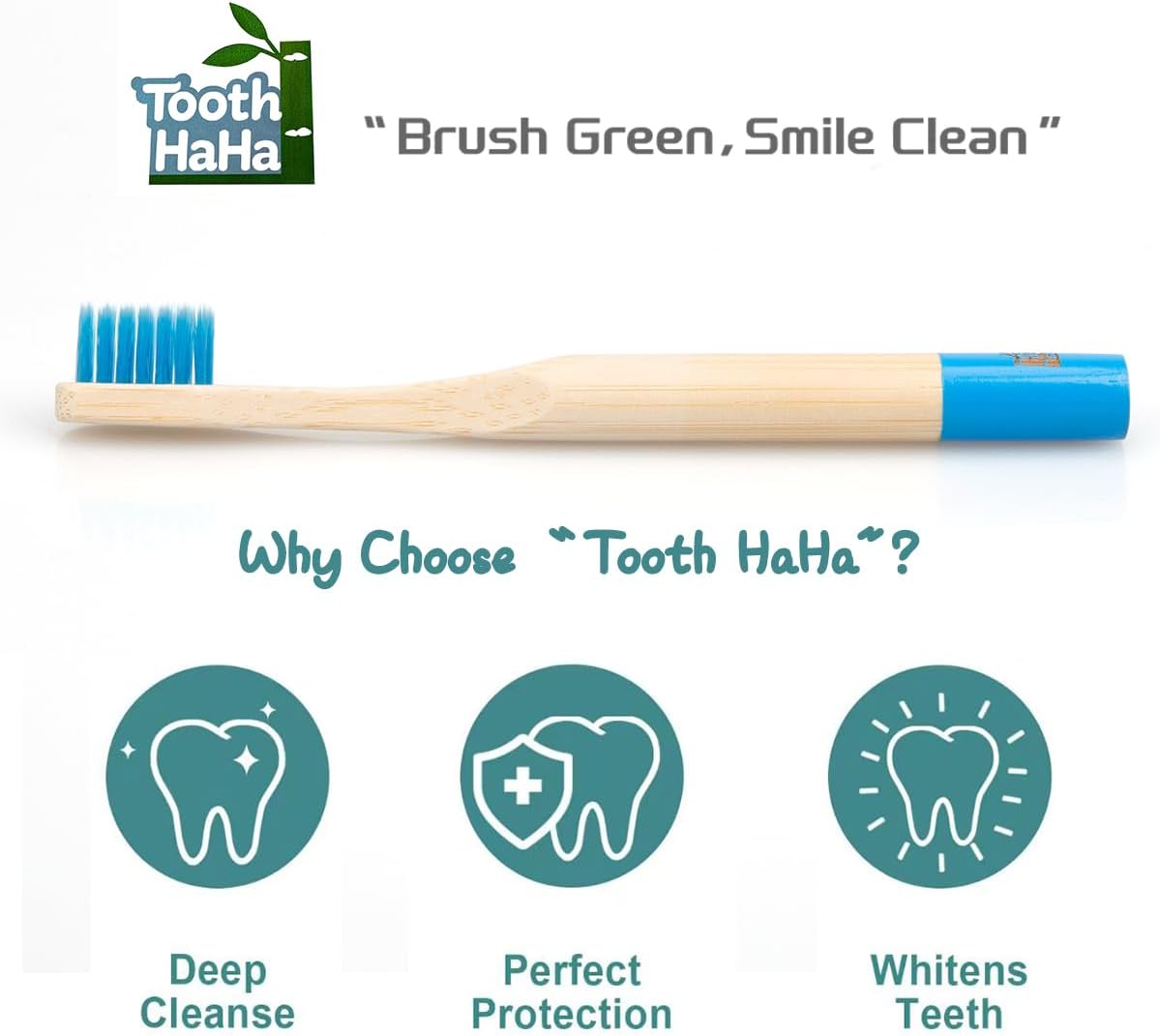 Kids Bamboo Toothbrushes, BPA-Free Soft Bristles, Eco-Friendly Natural Wooden Toddler Toothbrush