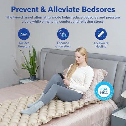 Alcedo Alternating Air Pressure Mattress Pad for Bed Sore and Ulcer Prevention, Hospital & Home Use