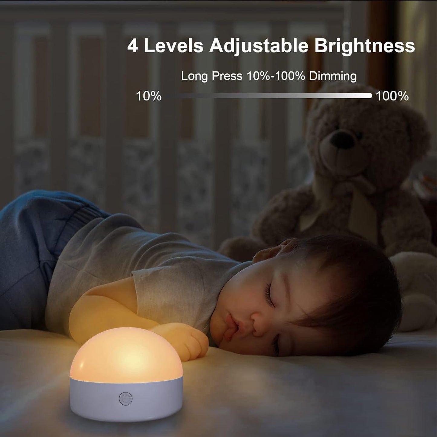 BLUEYE Night Light,BPA Free,Remote Control,3CCT Colors,2000mAh Battery,Manual Button,No Flicker for Kids,Baby,Nursery,Small Portable Lamp,3 Timer,Dimmer,E26 Rechargeable Light Bulb for Non-Hardwired