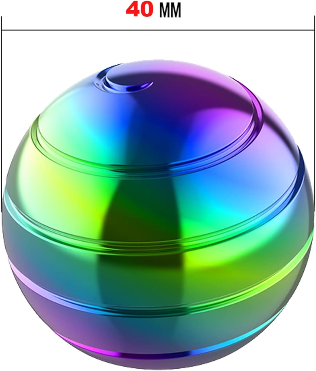 Metal Kinetic Desk Toy, Optical Illusion Fidget Spinning Top Ball, Unique Executive Stress Relief Gift for Adults (Multicolored)